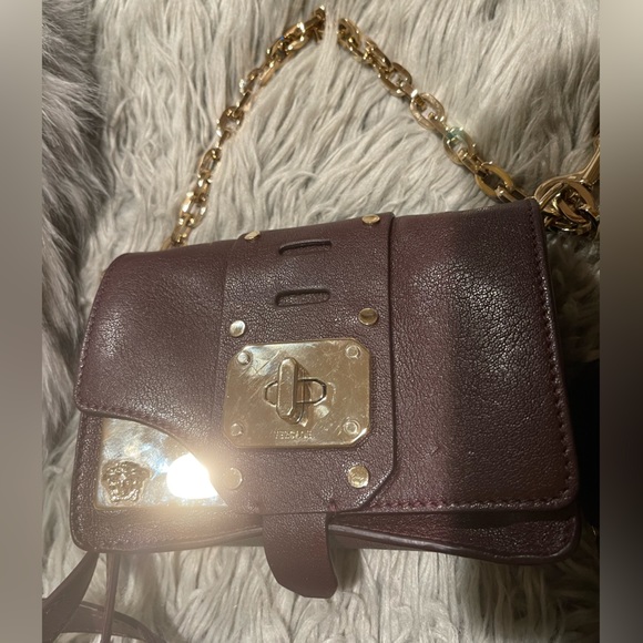 Versace Metallic Crossbody Inserts Leather Bag